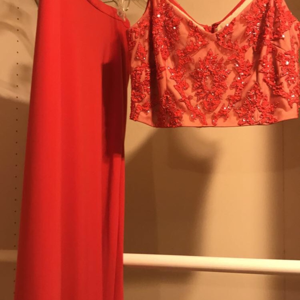 Adrianna Pappell red two piece dress